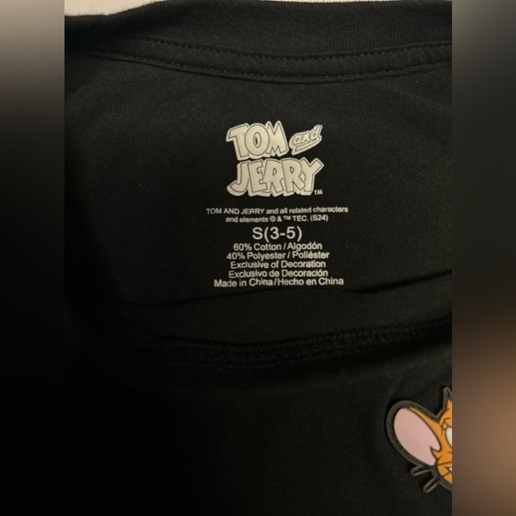 Tom‎ and Jerry Juniors’ Graphic Rubber Patch Tee with Short Sleeves Size S (3-5) - Picture 4 of 15